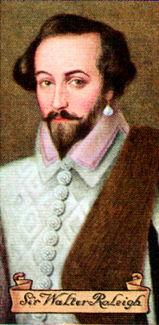 Sir Walter Raleigh, hentet fra en serie sigarettkort, 1935 av Unbekannt