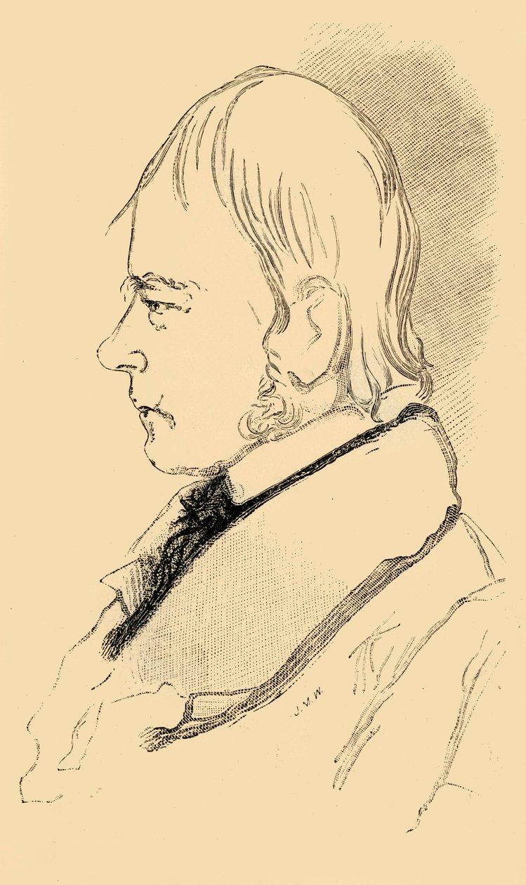 Sir Walter Scott - Kopi av en skisse fra livet, 1882. av Unbekannt