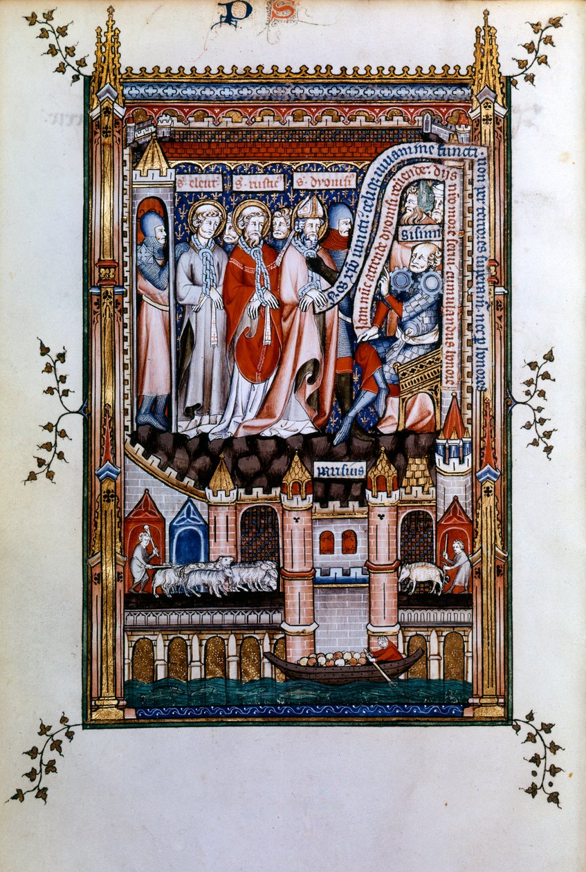 Sisinnius formaner St Denis til å gi avkall på sin tro, 1317 av Unbekannt