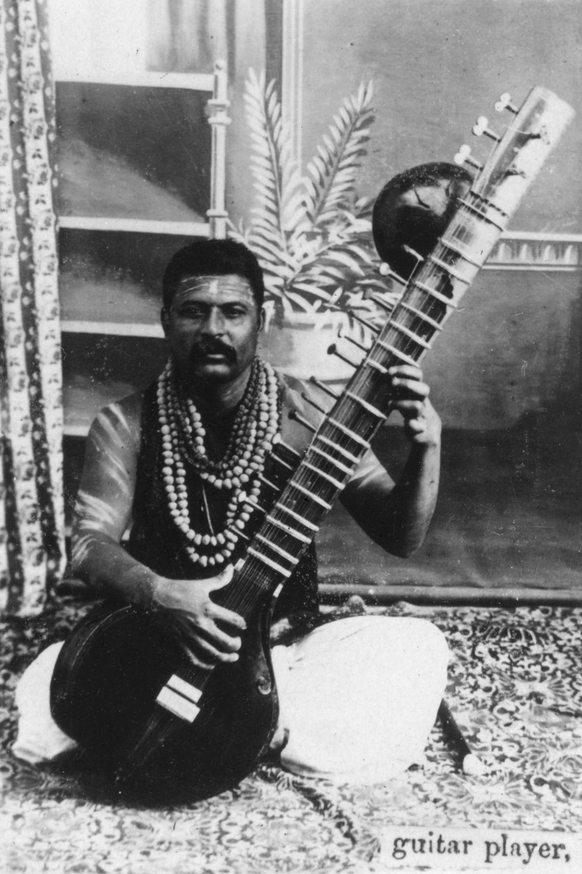 Sitar-spiller, India, 1900-tallet av Unbekannt