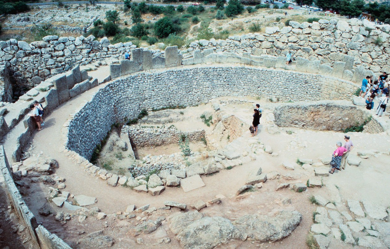 Sted med mykenske festningsverk, Hellas, ca 1600-1100 f.Kr av Unbekannt