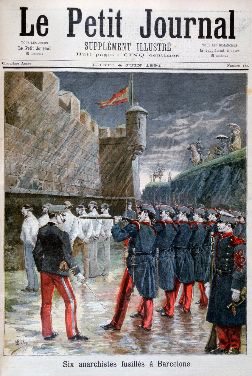 Seks anarkister henrettet i Barcelona, 1894 av Unbekannt