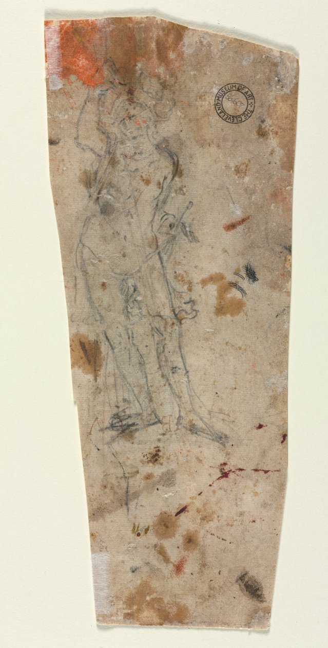 Skisse av en pansret mannsfigur, 1600-tallet. av Unbekannt