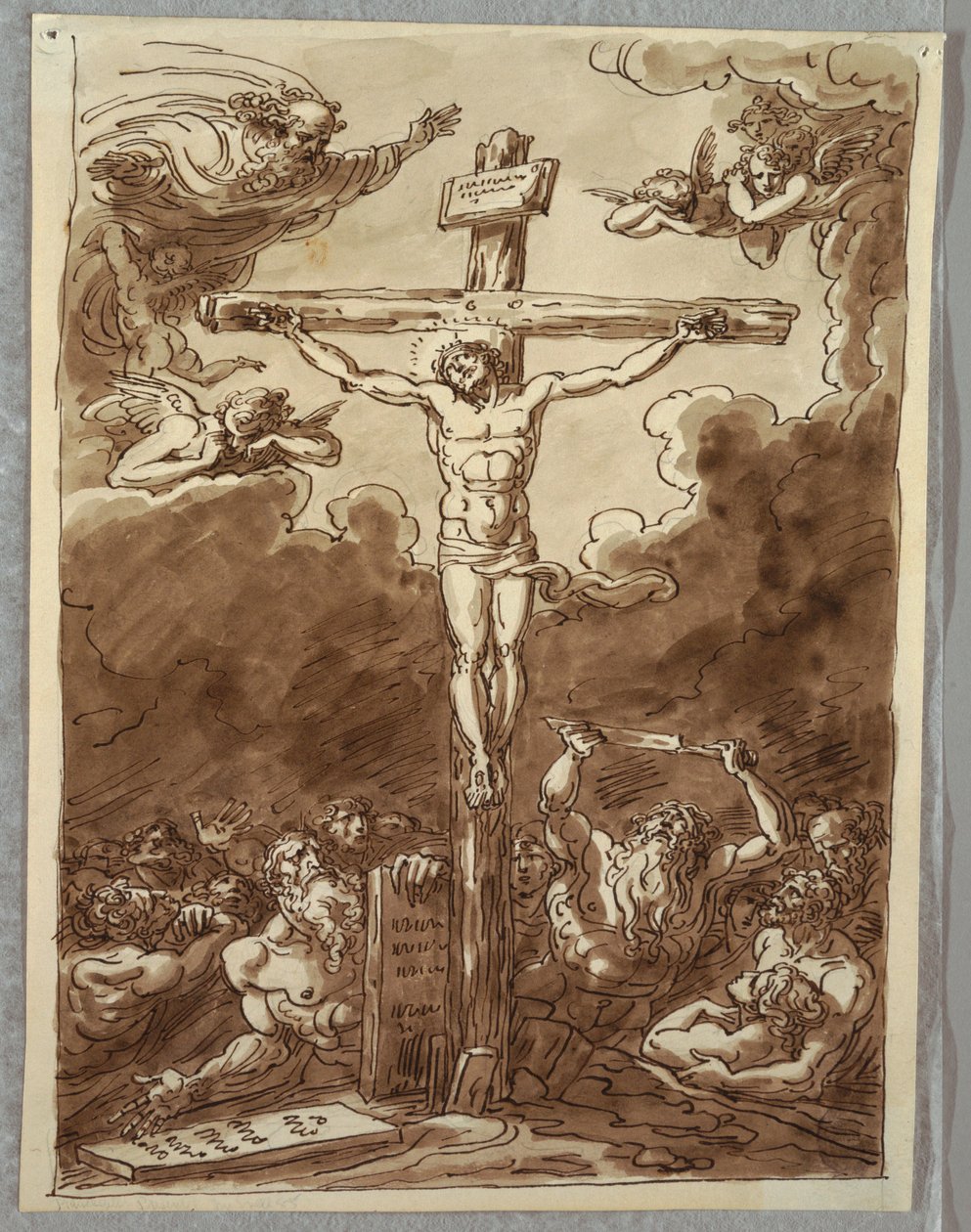 Sketchbook Folio, The Crucifixion, Study after Ludovica Carracci av Unbekannt