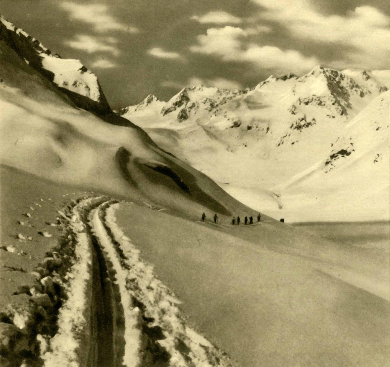 Gå på ski på Alpeiner Ferner-breen i Stubai-alpene, Østerrike, c1935. av Unbekannt