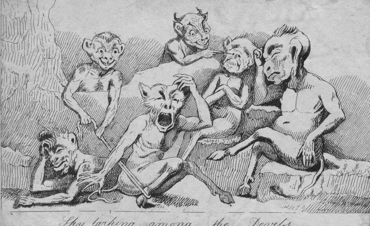 Himmelen larking blant djevlene, c1800-tallet av Unbekannt