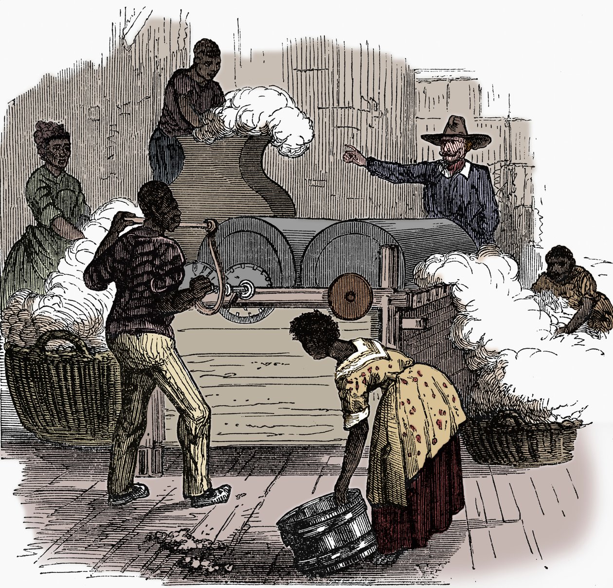 Slavearbeid på en bomullsplantasje i de sørlige delstatene i Amerika, 1860 av Unbekannt
