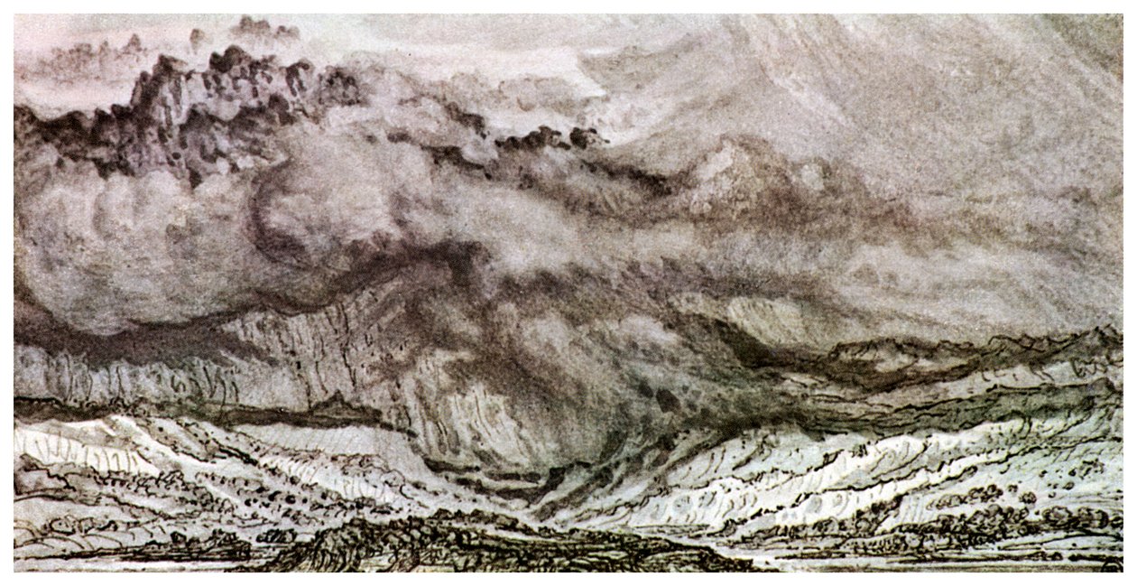 Snowdon, en storm som nærmer seg, 1853 1956 av Unbekannt