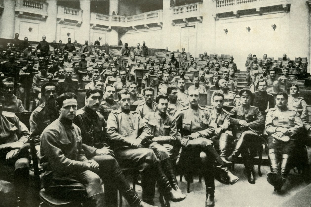Soldatdelegater fra de russiske hærene ved Douma, 1919. av Unbekannt