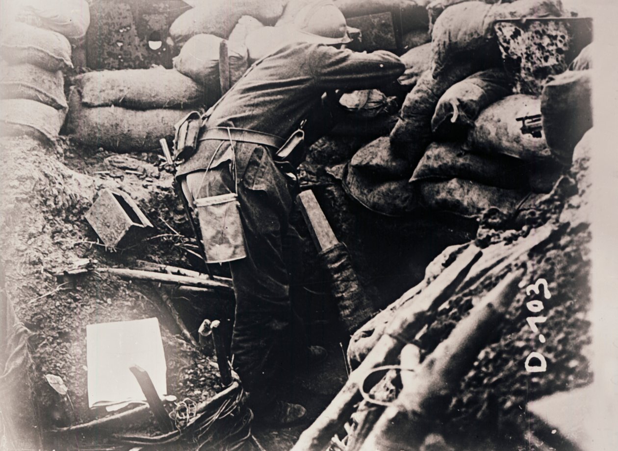 Soldat i skyttergraver, c1914-c1918 av Unbekannt