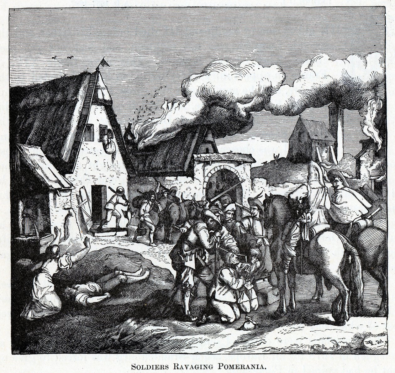 Soldater herjer i Pommern, 1882 av Unbekannt