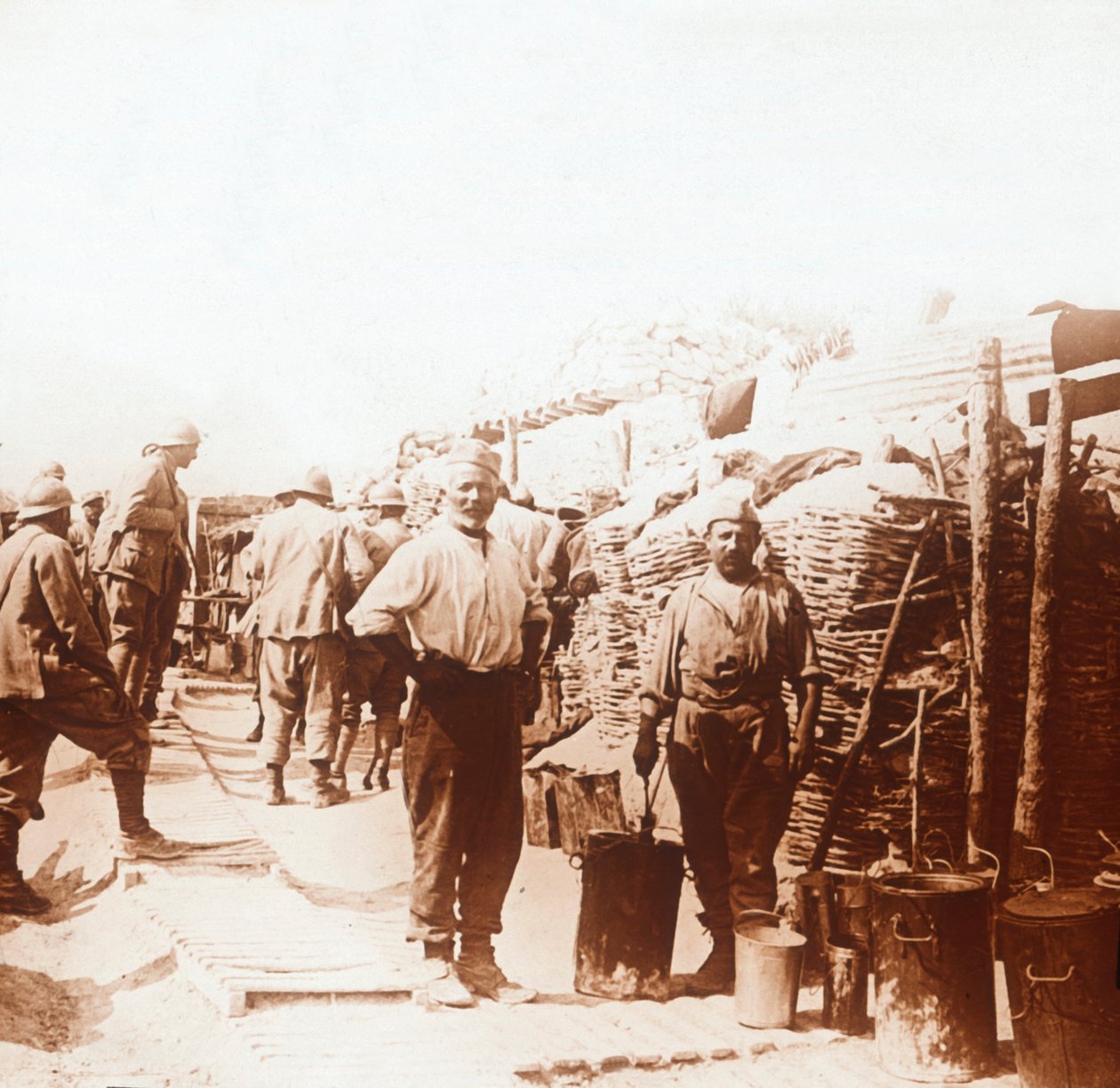 Soldater i skyttergravene, Belgia, c1914-c1918 av Unbekannt