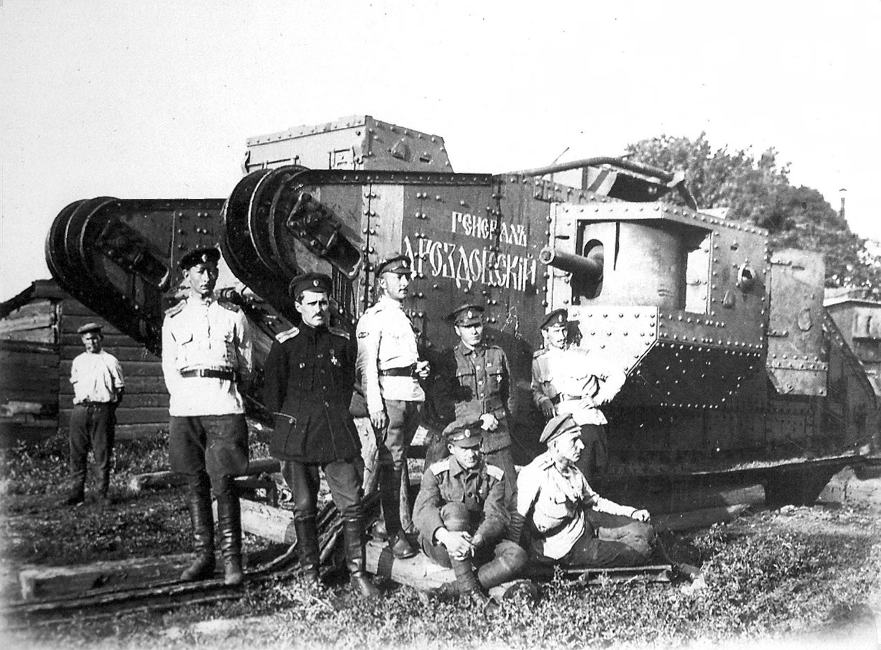 Soldater fra den frivillige hæren før tanken general Drozdovsky, 1919. av Unbekannt