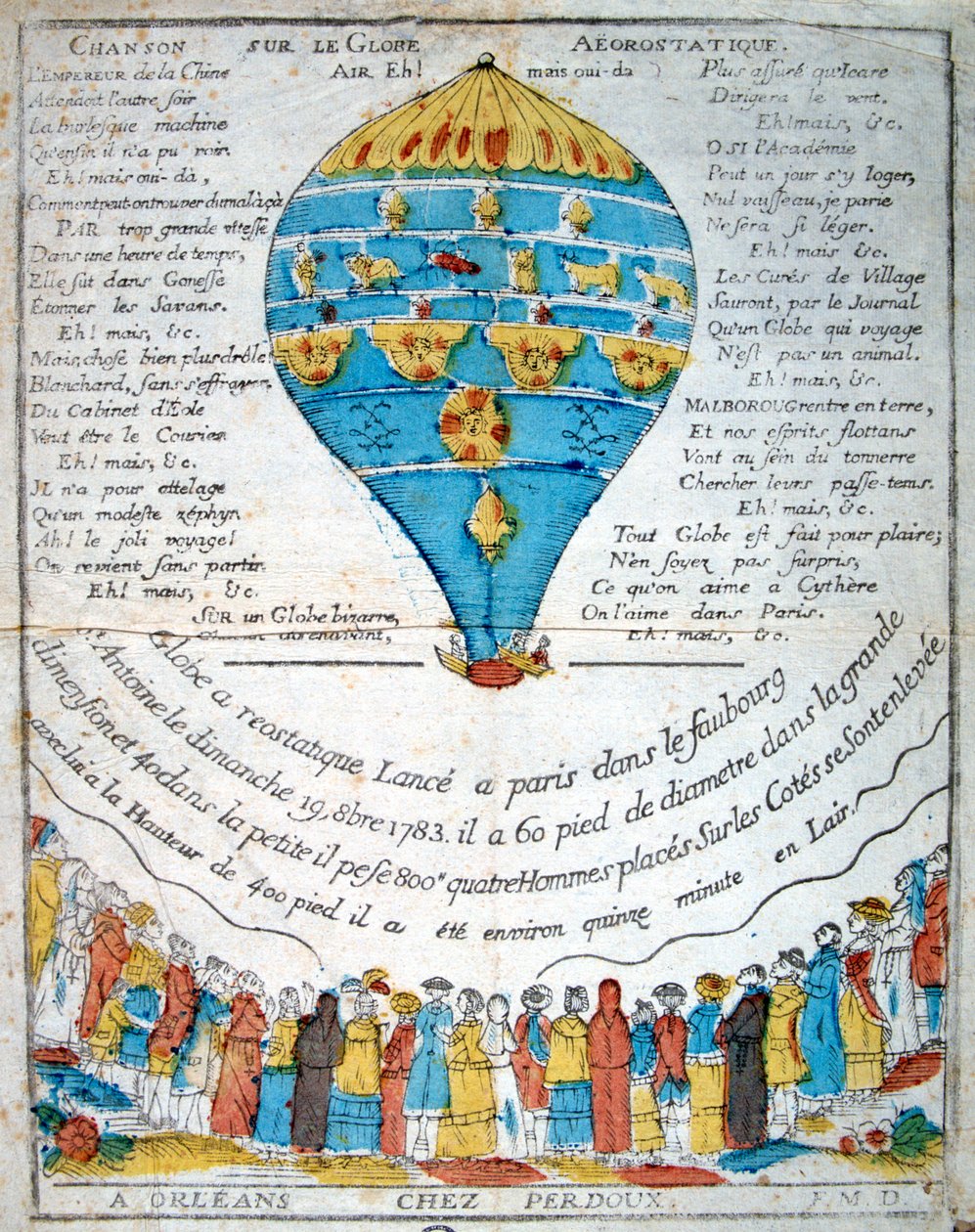 Sang om den aerostatiske sfæren, 1700-tallet av Unbekannt