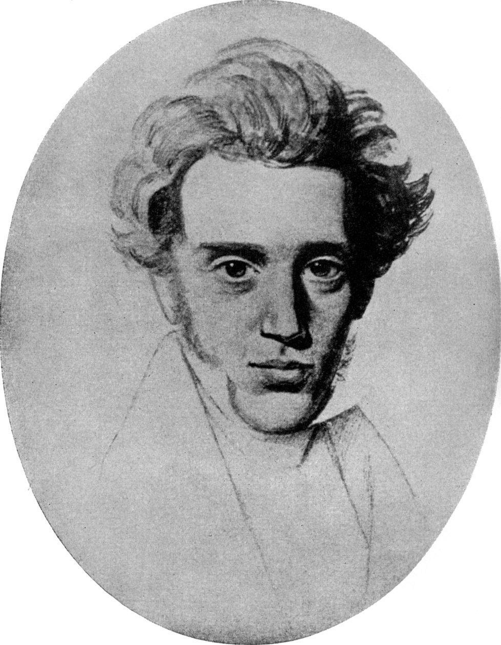 Søren Kierkegaard , dansk filosof og teolog, c1840 1956 av Unbekannt