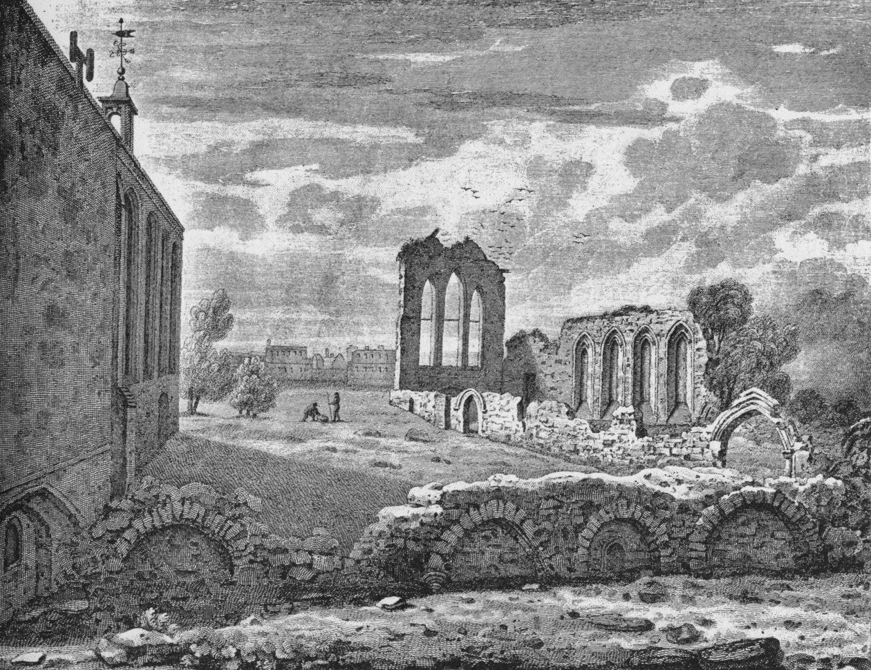 Sørøstutsikt over Nonneklostret i St. Helen, Bishopsgate, City of London, c1819 1906 av Unbekannt