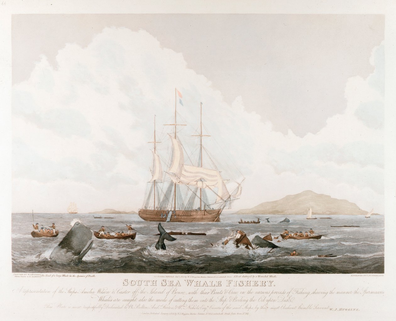 South Sea Whale Fishery, 1825 av Unbekannt