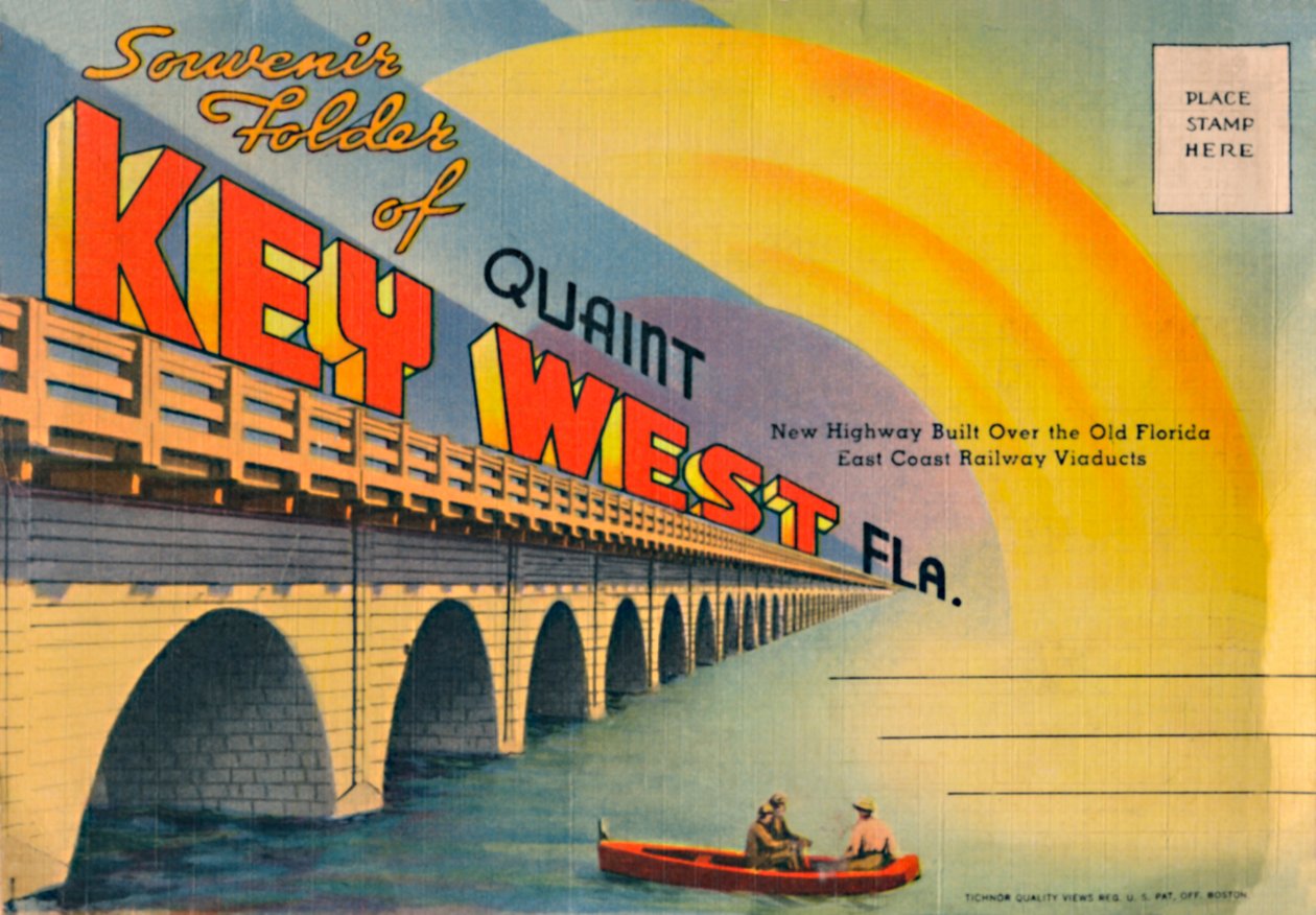 Suvenirmappe fra Quaint Key West Fla. - New Highway, c1940s av Unbekannt