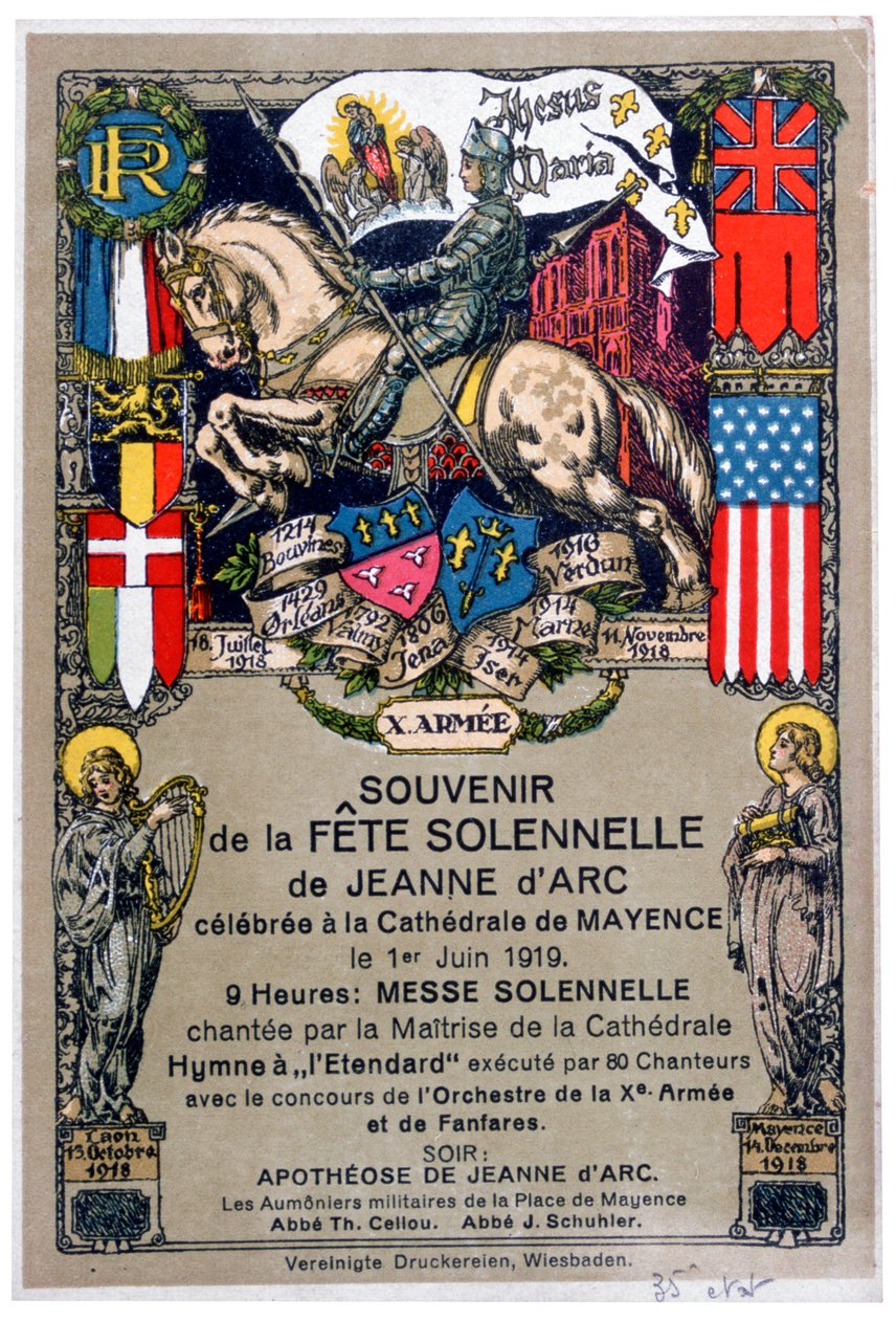 Suvenir fra en festival for å hedre Jeanne d