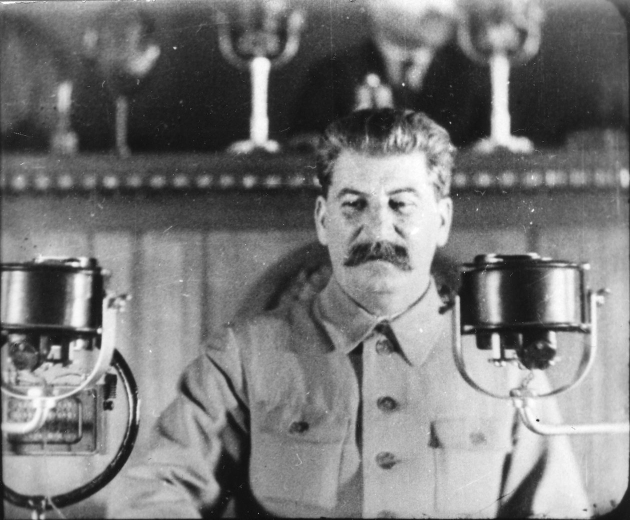 Den sovjetiske lederen Joseph Stalin holdt en tale på kommunistpartiets kongress på 1930-tallet av Unbekannt