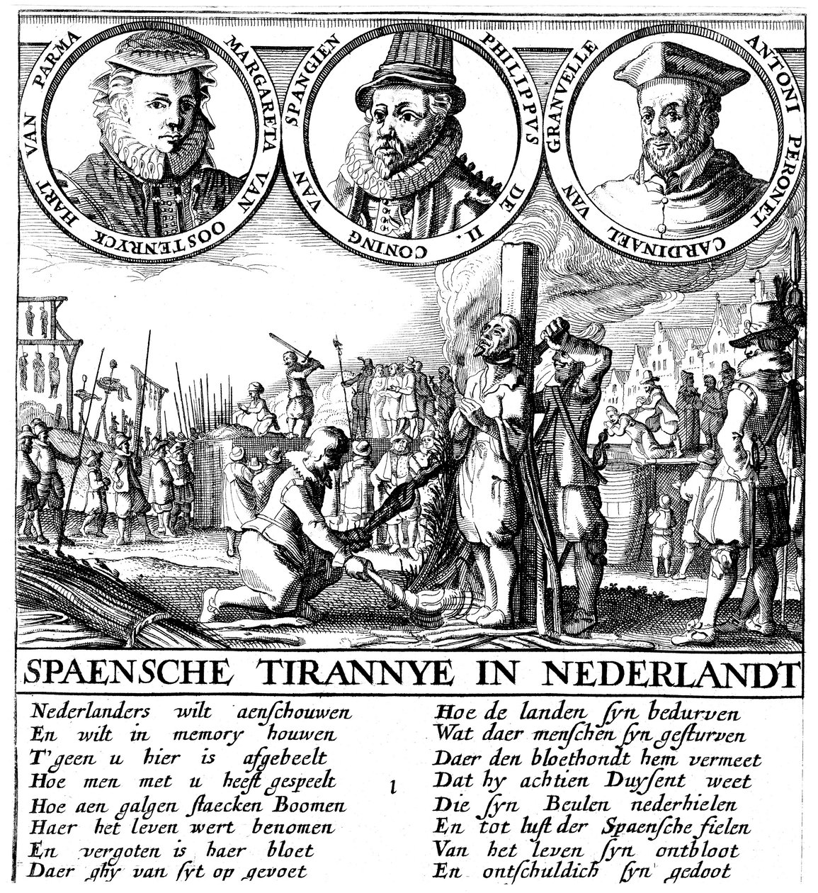 Spansk henrettelse av hugenotter, c1565 av Unbekannt