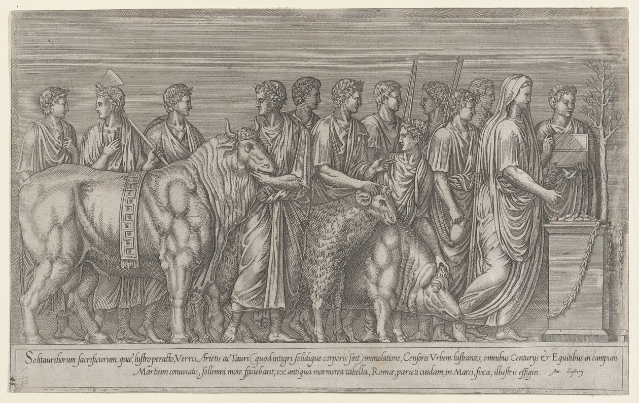 Mirror of Roman Magnificence: Sacrifice on the Campus Martius, 1500-tallet., 1500-tallet. av Unbekannt
