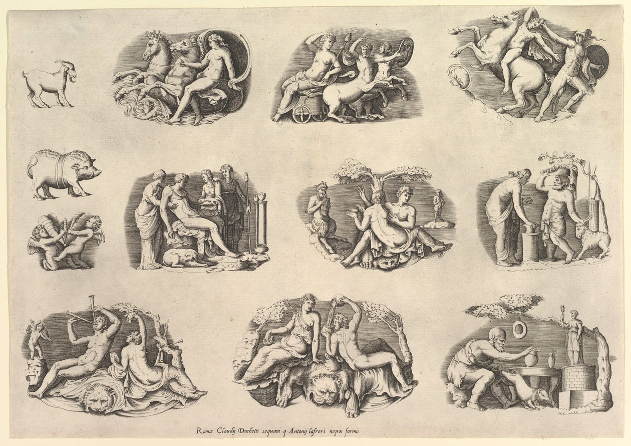 Speil av romersk storhet: Motiver etter Antikv..., henrettet ca. 1550-77, trykt etter 1577. av Unbekannt