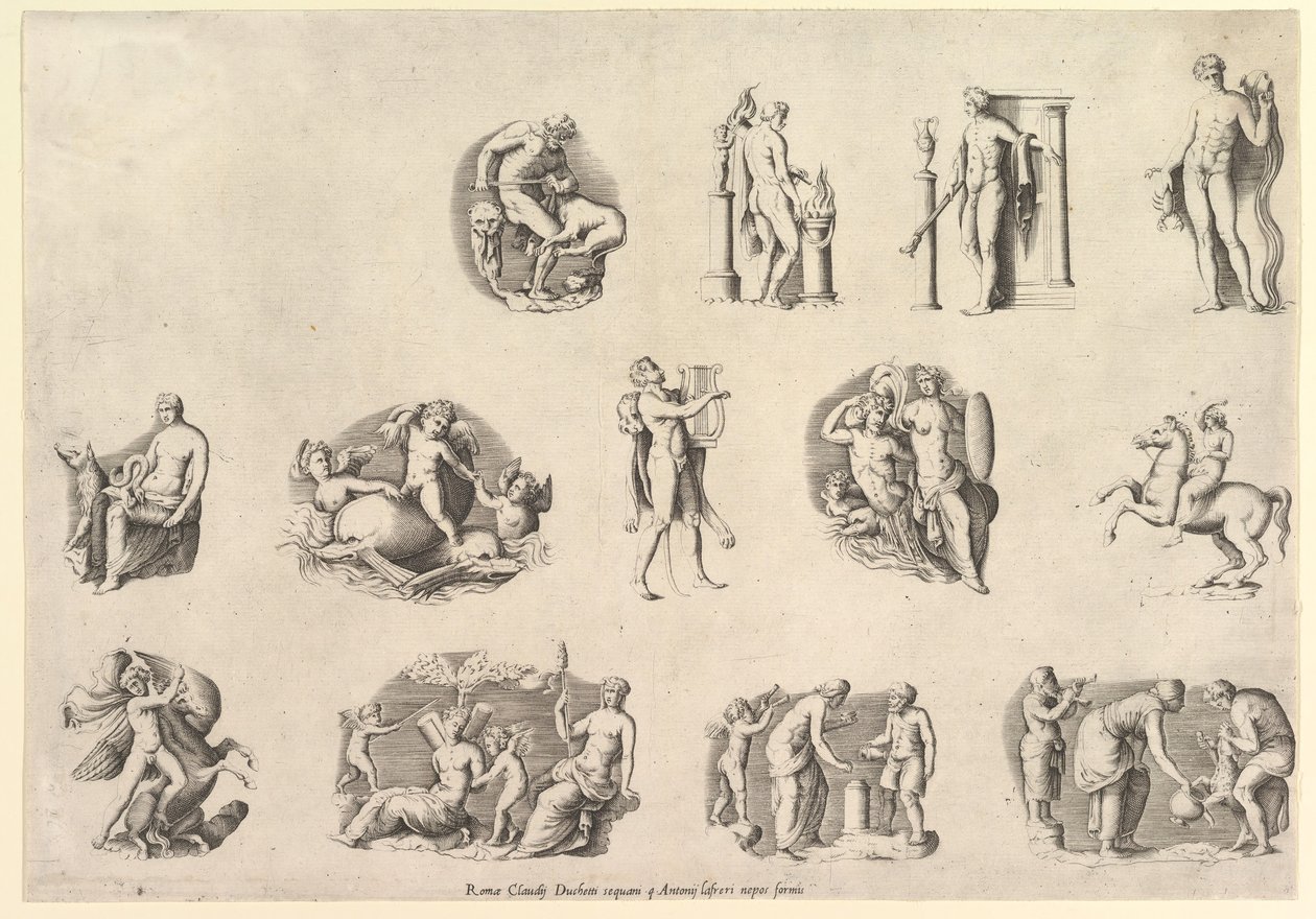 Speil av romersk storhet: Motiver etter Antikv..., henrettet ca. 1550-77, trykt etter 1577. av Unbekannt
