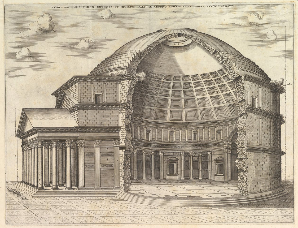 Pantheon, brutt bort for å vise interiøret, 1553 av Unbekannt