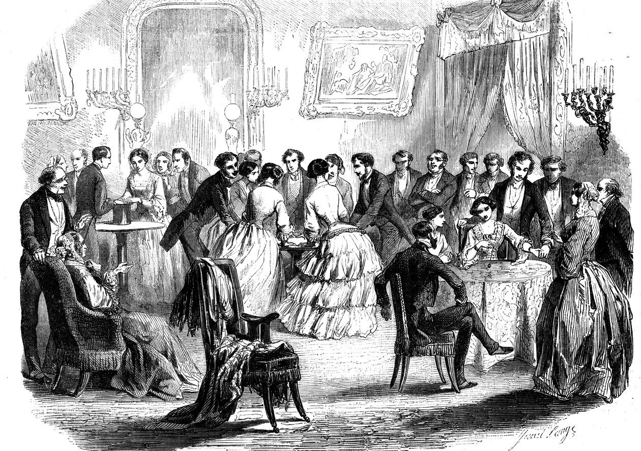 Spiritualistmøte i en sal i Paris, 1853 av Unbekannt
