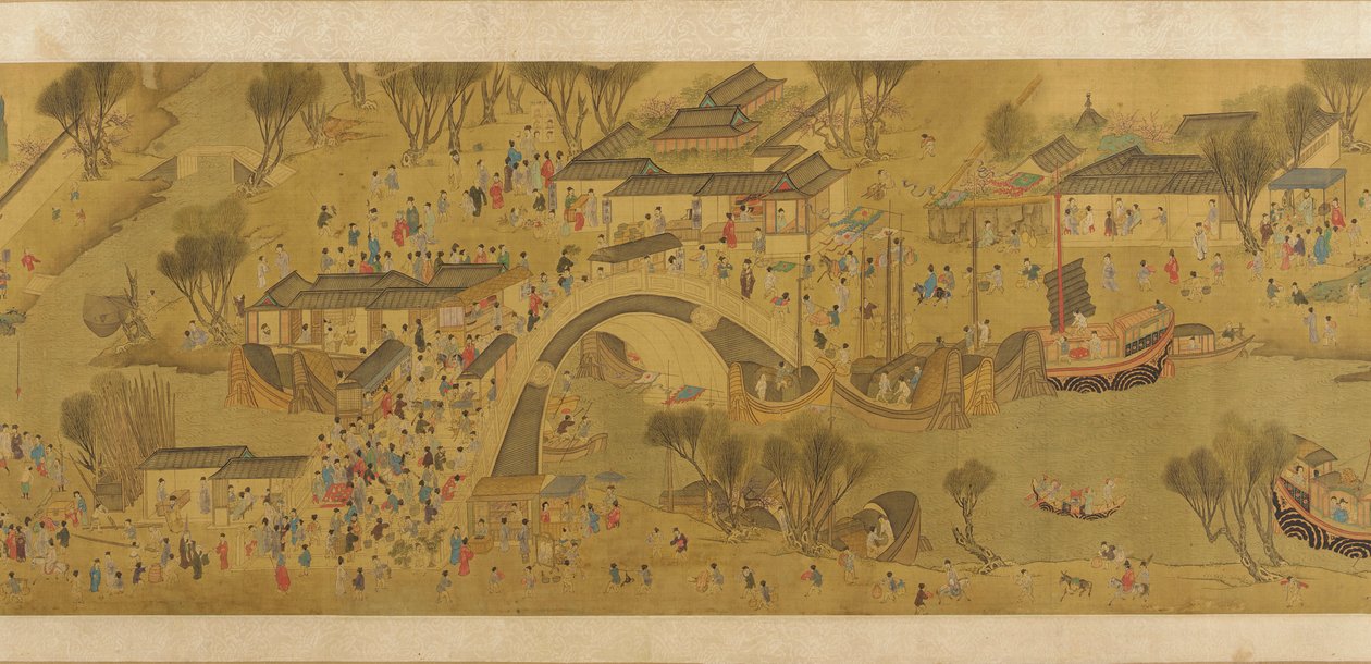 Vårfestival ved elven, Qing-dynastiet, 1700-tallet. av Unbekannt