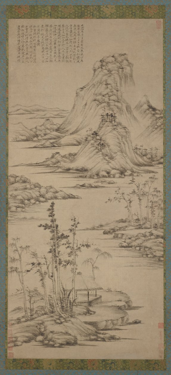 Spring Mists over a Riverside Pavilion, Ming-dynastiet, 1368-1644. av Unbekannt