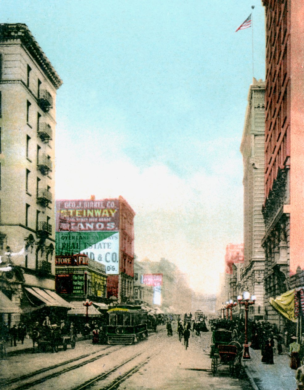 Spring Street, Los Angeles, California, USA, ca 1900-tallet av Unbekannt