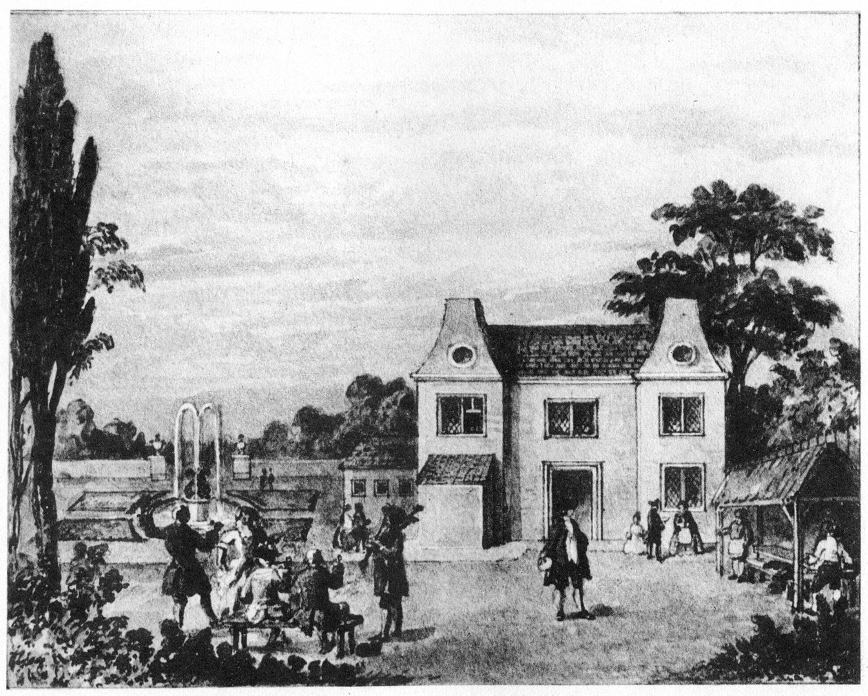 Vårhager, stedet for Lowndes Square, London, sent på 1700-tallet 1907 av Unbekannt