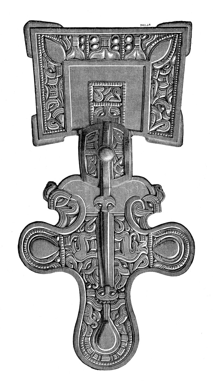Firkantet fibula, fra Ragley Park, Warwickshire, 1893 av Unbekannt