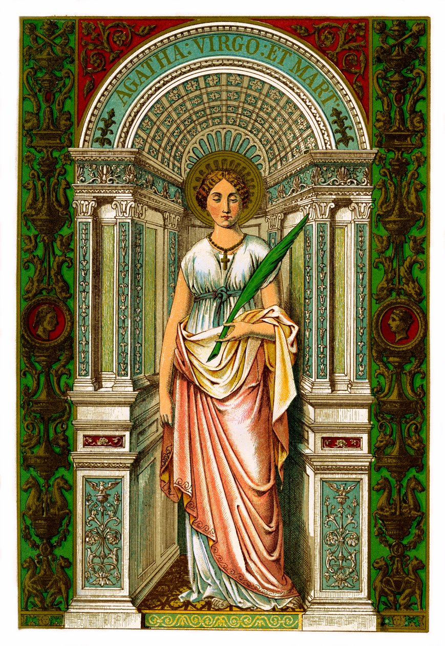 St Agatha, jomfru og martyr, 1886 av Unbekannt