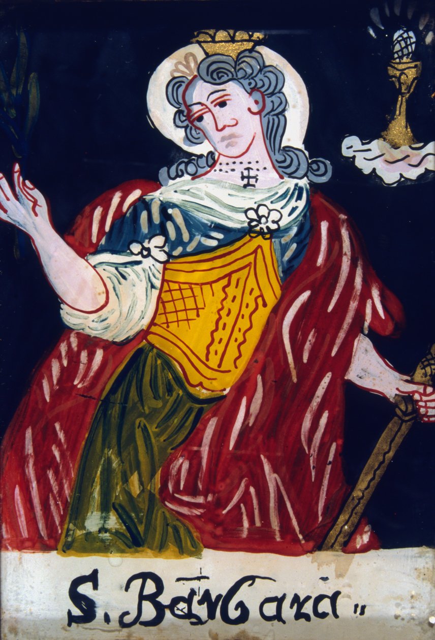 St Barbara, kristen jomfrumartyr, 1800-tallet av Unbekannt