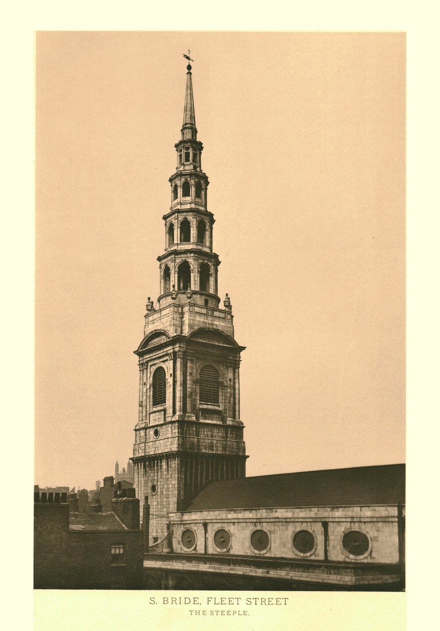 St Bride, Fleet Street, The Steeple, midten av slutten av 1800-tallet. av Unbekannt