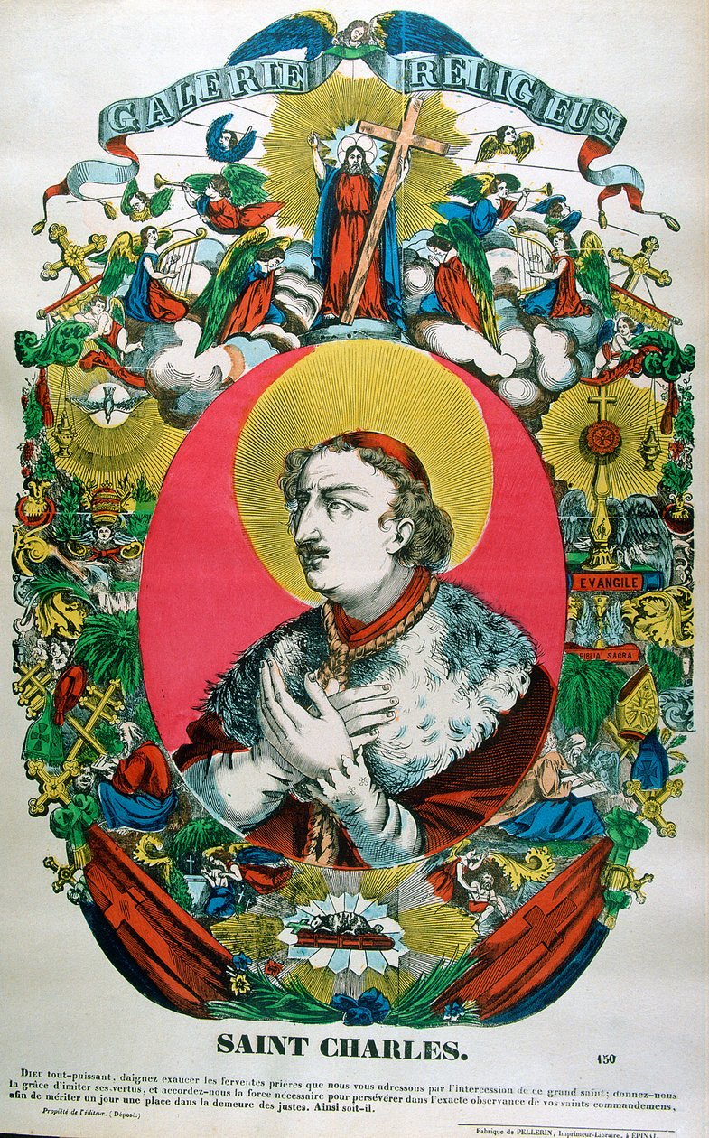St Charles av Borromeo, italiensk prest fra 1500-tallet, 1800-tallet av Unbekannt