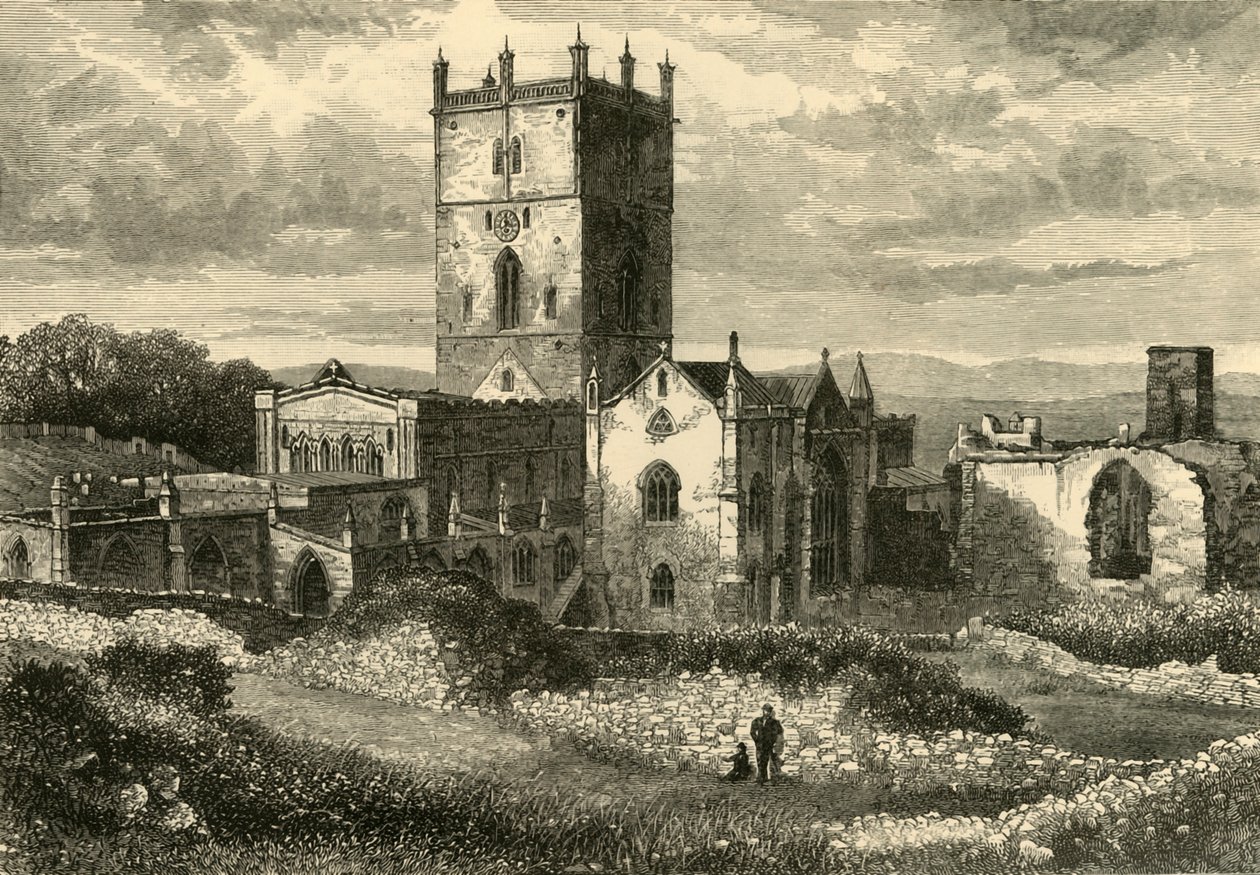 St. Davids Cathedral and College, fra Nord-Øst, 1898. av Unbekannt