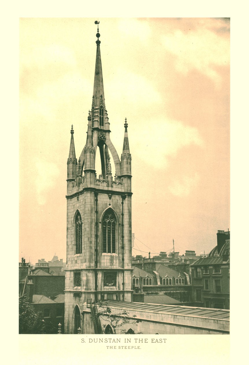St Dunstan i øst, The Steeple, midten av slutten av 1800-tallet. av Unbekannt
