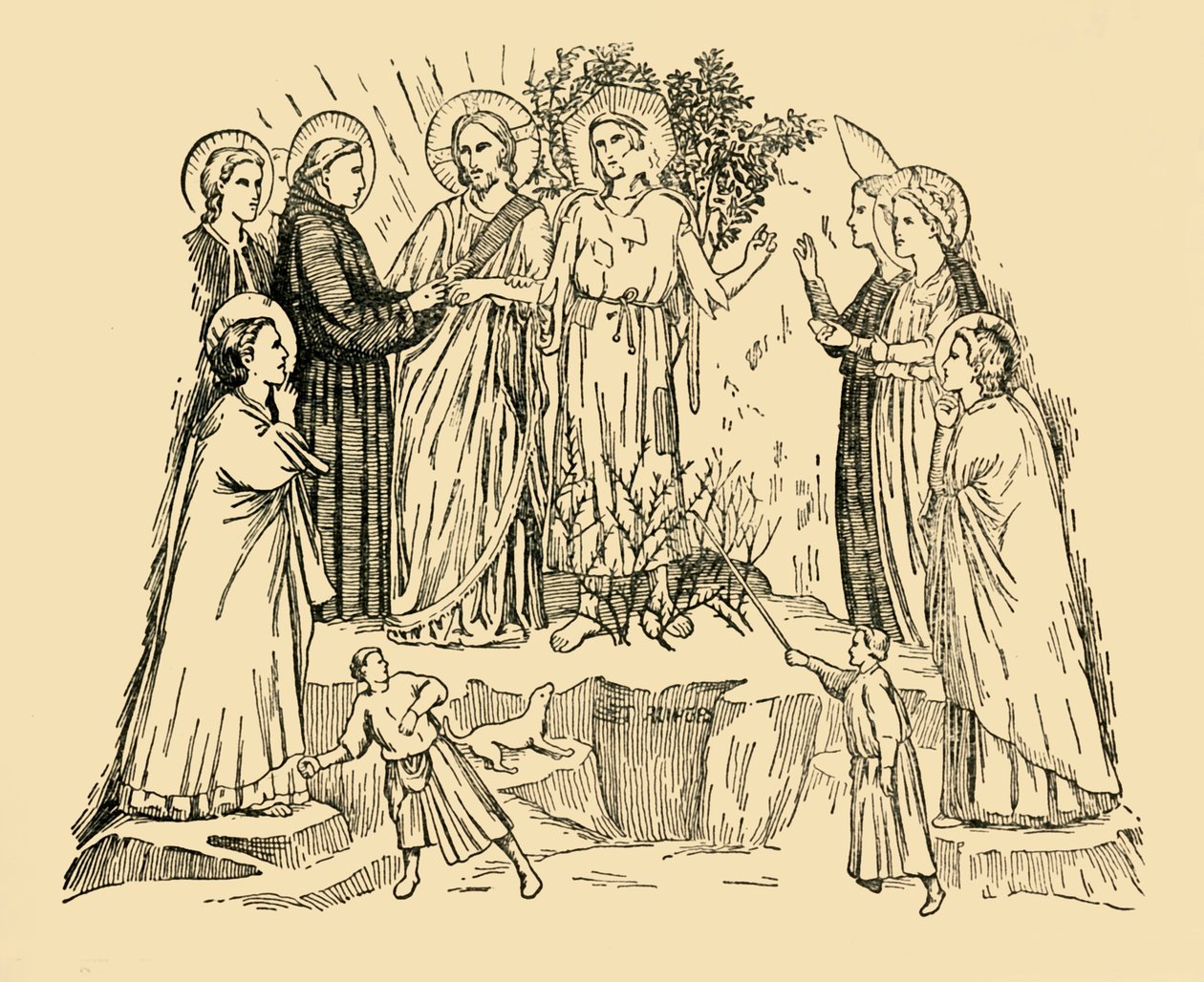 St. Frans av Assisi tar damen fattigdom for å være hans brud, c1930. av Unbekannt