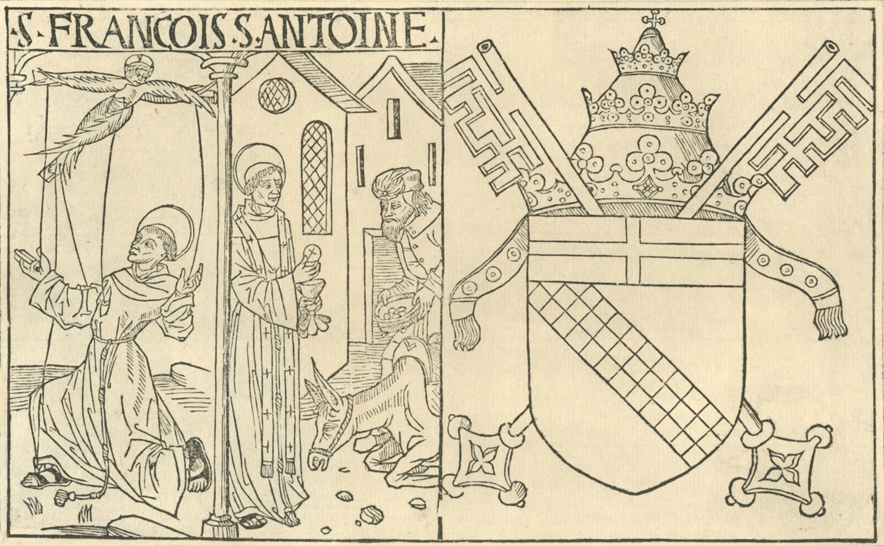 St. Frans av Assisi og Antonius av Padua, 1915. av Unbekannt