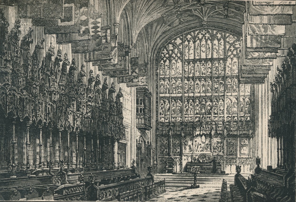 St. Georges Chapel: The Choir, Looking East, 1895 av Unbekannt