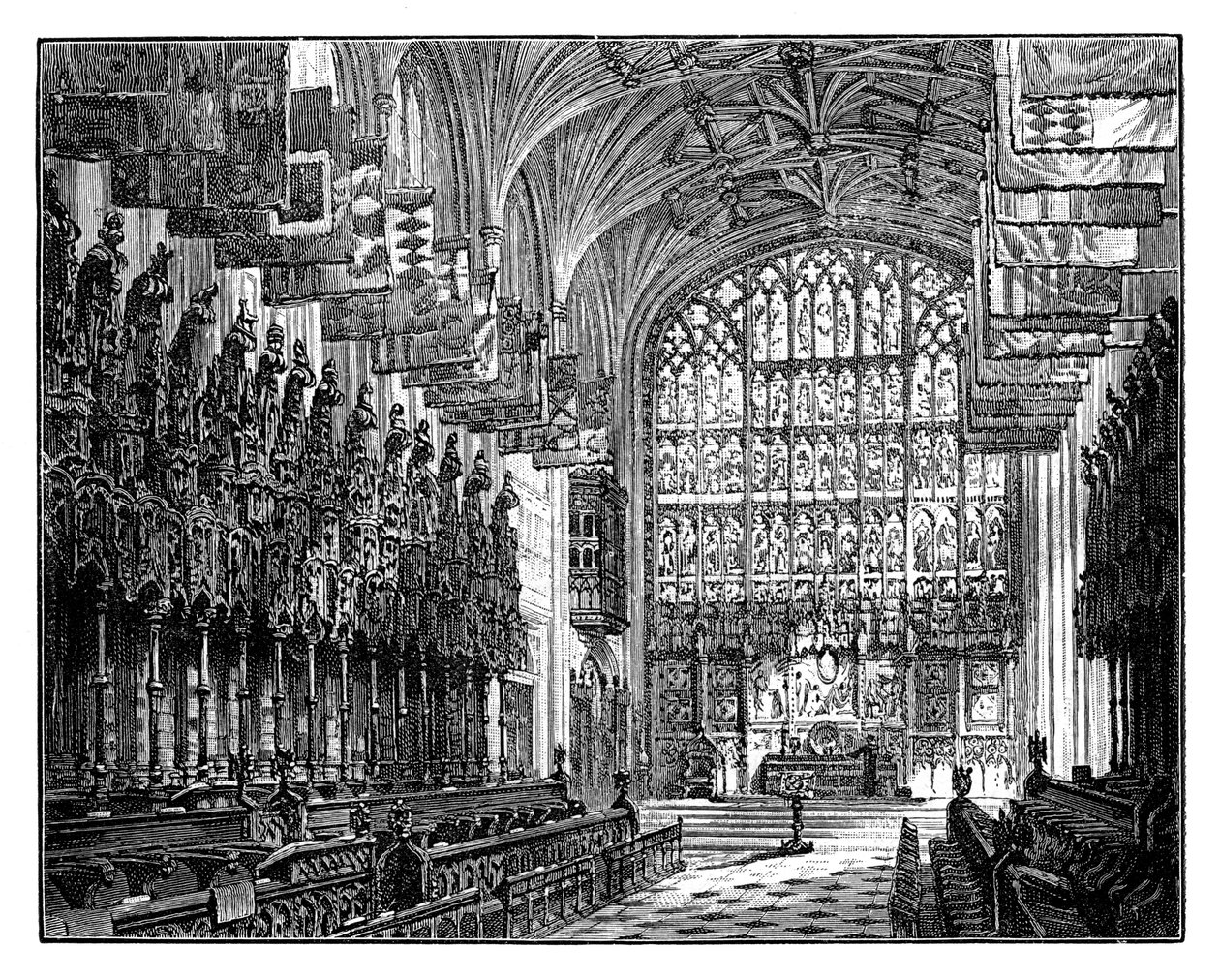 St Georges Chapel, Windsor, Viser Royal Gallery & Altar av Unbekannt