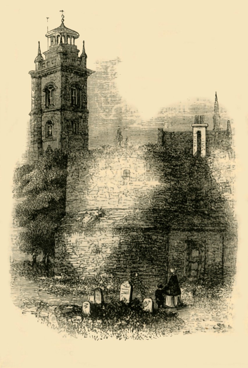 St. Giles, Cripplegate, Viser den gamle muren, c1872. av Unbekannt