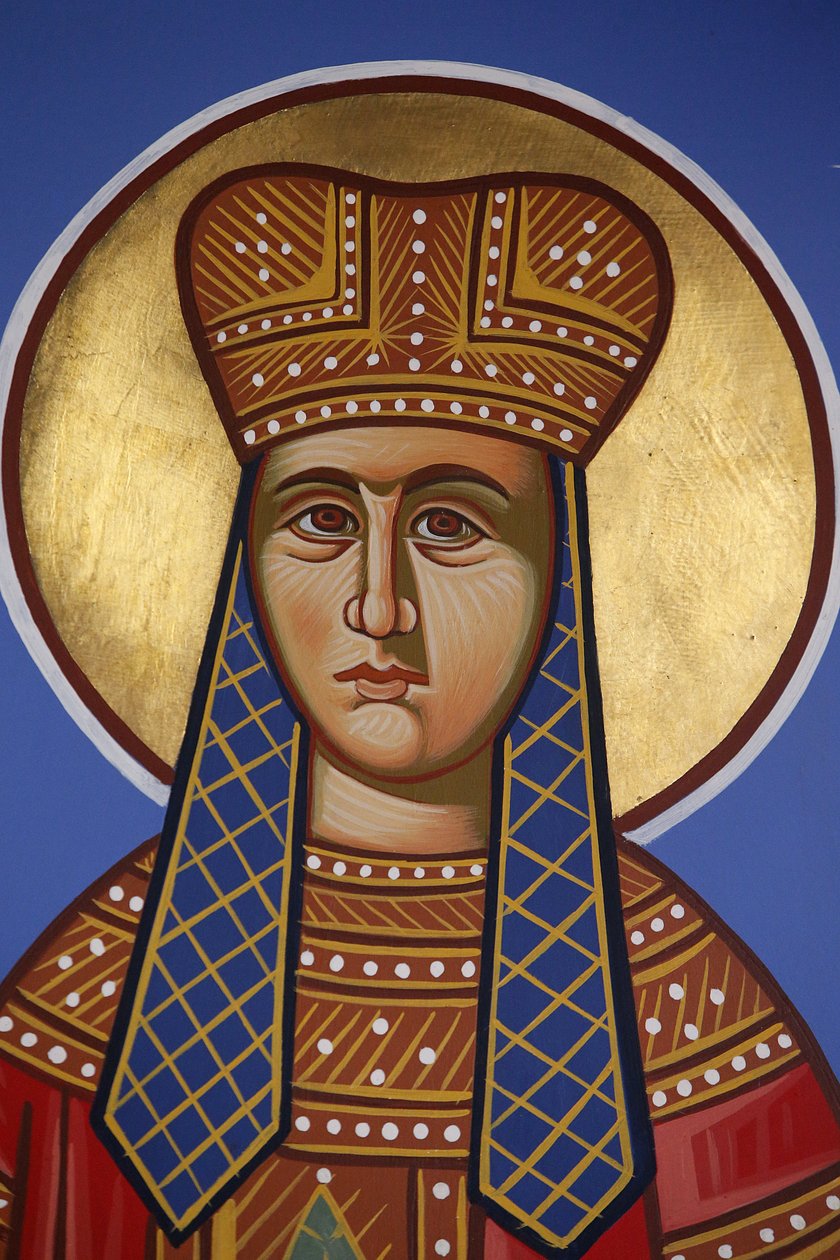 St Helen fresco i Pedoulas ortodokse kirke, Kypros, 20150510, Pedoulas, Kypros av Unbekannt