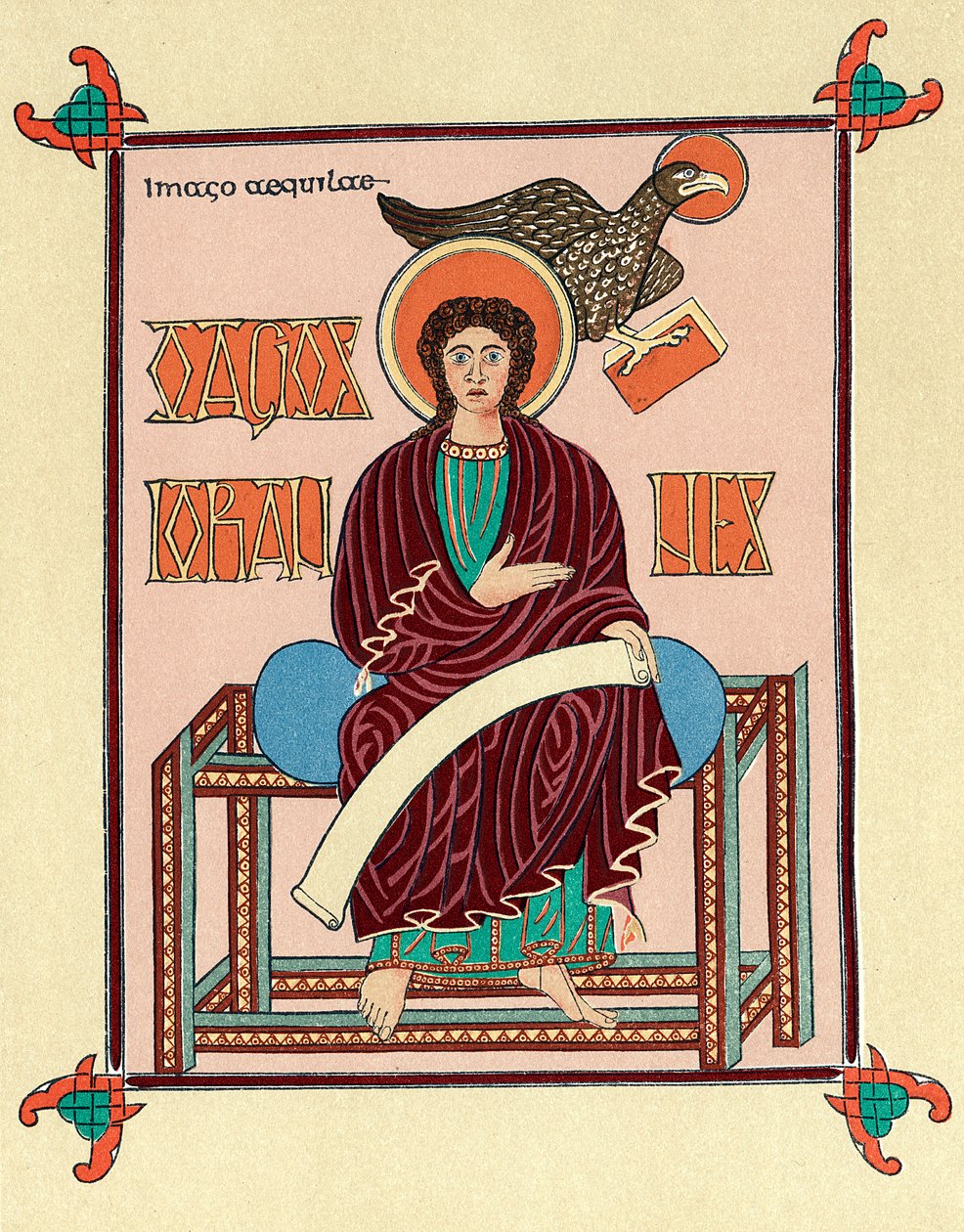St John the Evangelist fra Lindisfarne Durham Gospel Book, c720 av Unbekannt