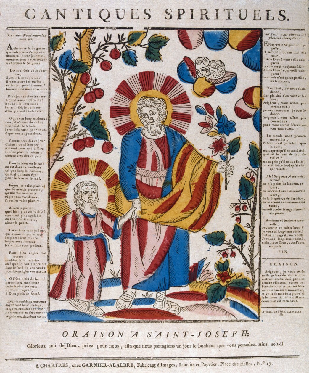 St Joseph og Jesus går hånd i hånd, 1700-tallet av Unbekannt