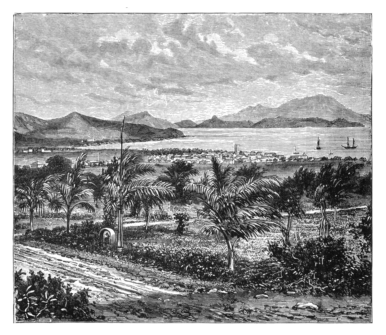 St Kitts, utsikt tatt fra Nevis, c1890 av Unbekannt